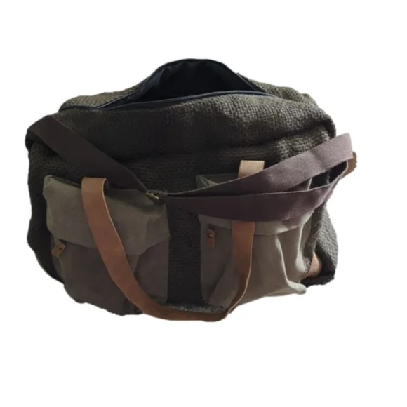 Barrel Shack Brown Mens Duffle Bag Overnight Tote Travel Bag - Picture 3 of 11